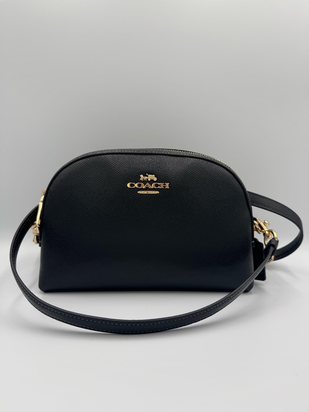 Coach Black Leather Madi Crossbody Purse with Gold Hardware CR348 💛🐝